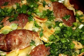 Свиные рулетики с картошкой в сливках